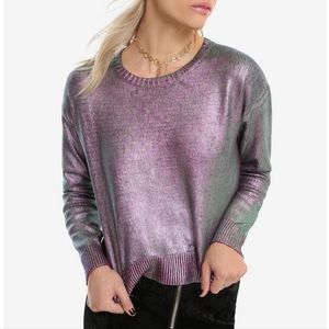 Iridescent Purple Girls Crop Sweater